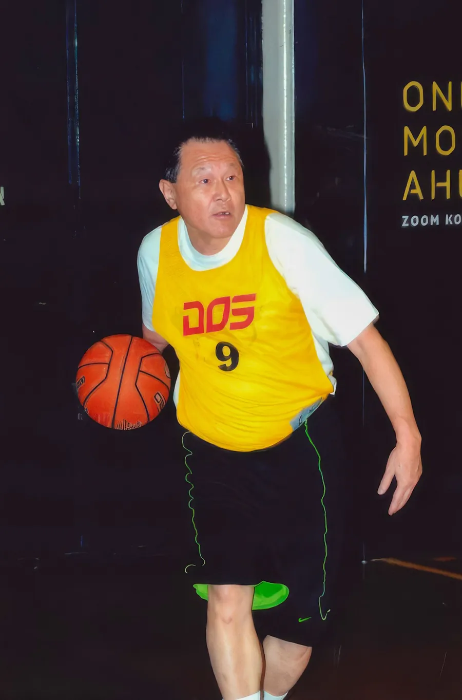 Dr. Cecil Chao demonstrating his basketball skills.