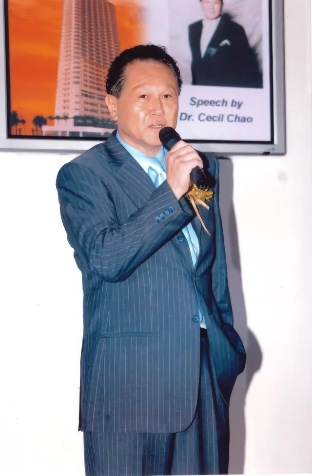Dr. Cecil Chao promoting a new project at an event.