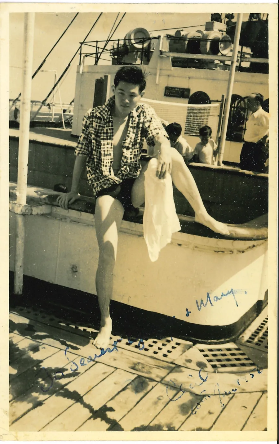 On board ship, 1950s.