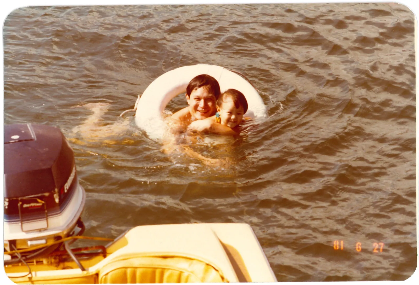 Swimming off the boat, summer 1981.
